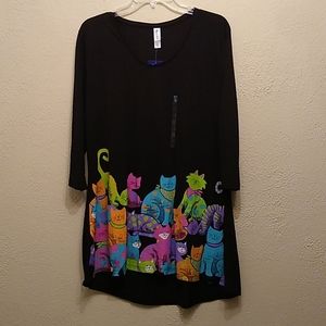 Fun, cat lovers tunic